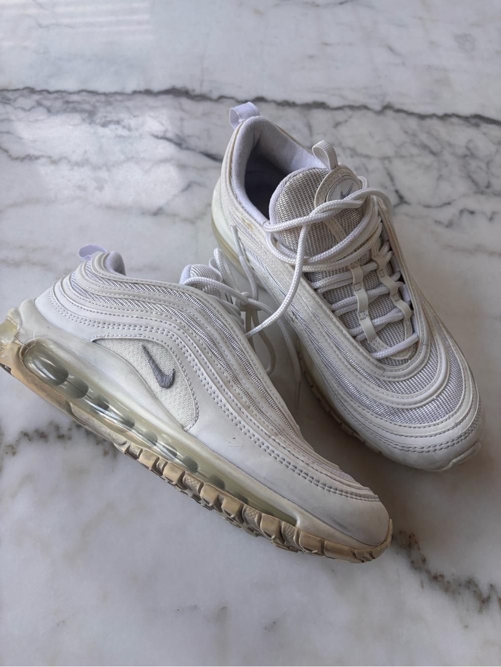 Nike Air Max 97 in White with Light Gray Swoosh